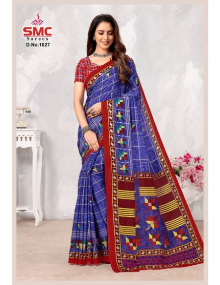 Smc Parvathi Casual Daily Wear Cotton Printed Latest Saree Collection